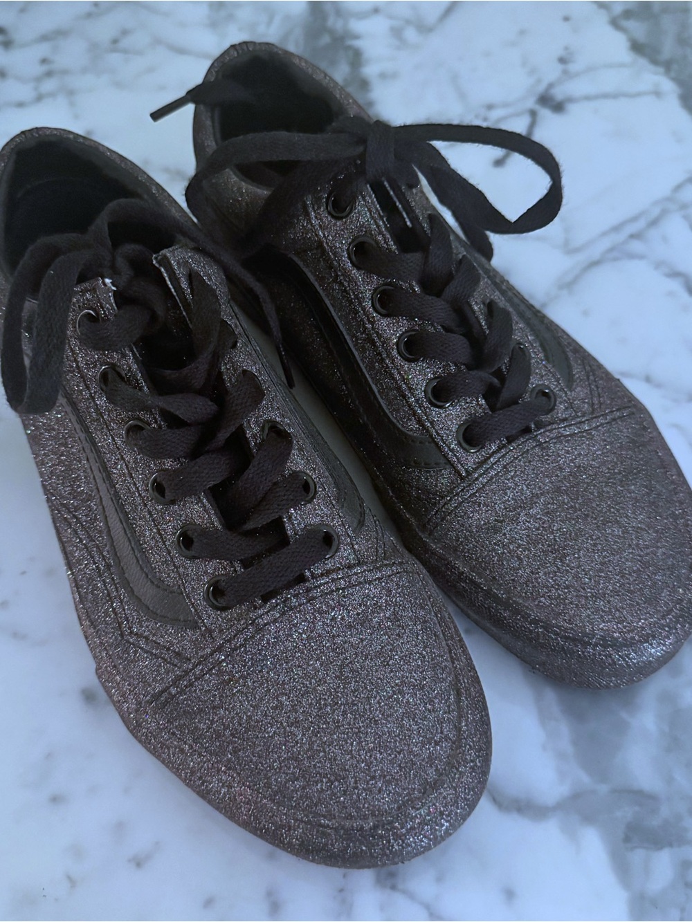 Vans | Old Skool Black Iridescent Glitter Sneakers - Picture 5 of 7
